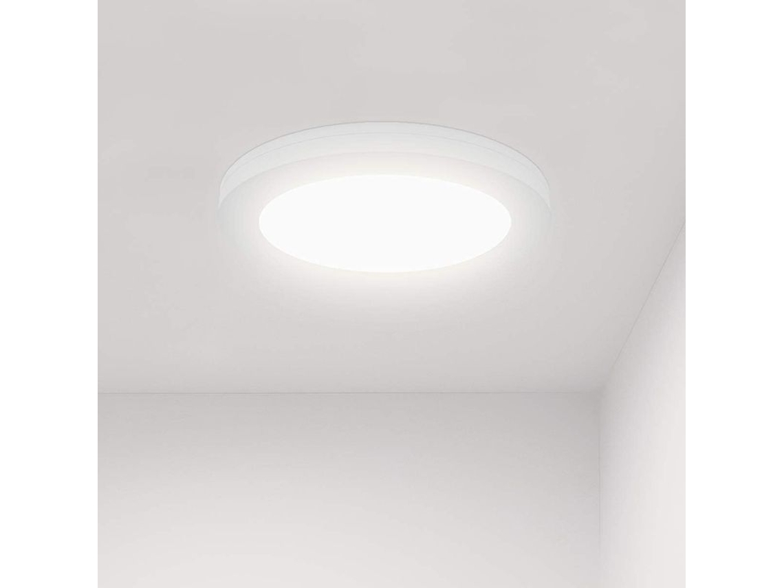 2026-lámpara Techo Led 12w, Delgada Blanca 230mm Luz Fría 6000k Moderna Y Resistente Al Agua