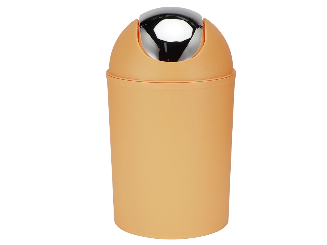 Lixeira Plástica Com Tampa Oscilante Compacta Para Mesa Cozinha Banheiro Verde Menta Laranja Verde Amarelo