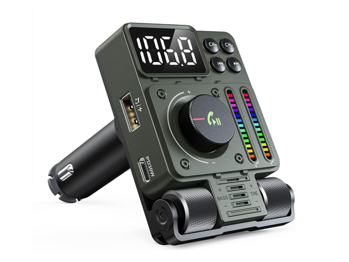 Transmisor Bluetooth para encendedor de cigarrillos Yizhood Mt01 Siri/Google Negro