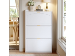 Zapatero estrecho de 3 puertas, ideal para recibidor (76 x 23 x 118 cm)