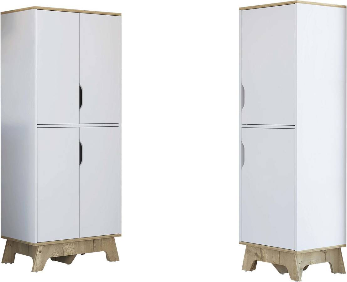 Conjunto Linea Z cocina mueble auxiliar alto z65 z60 2 puertas de armarios tuhome blanco 150.5x60x40