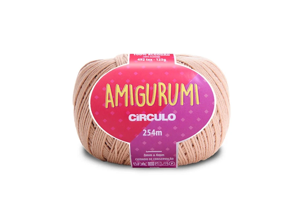 Hilo de crochet circular para amigurumi, 125 g, color almendra 7650