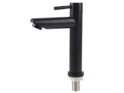 Grifo para lavabo de baño de acero inoxidable negro con rosca G1/2"