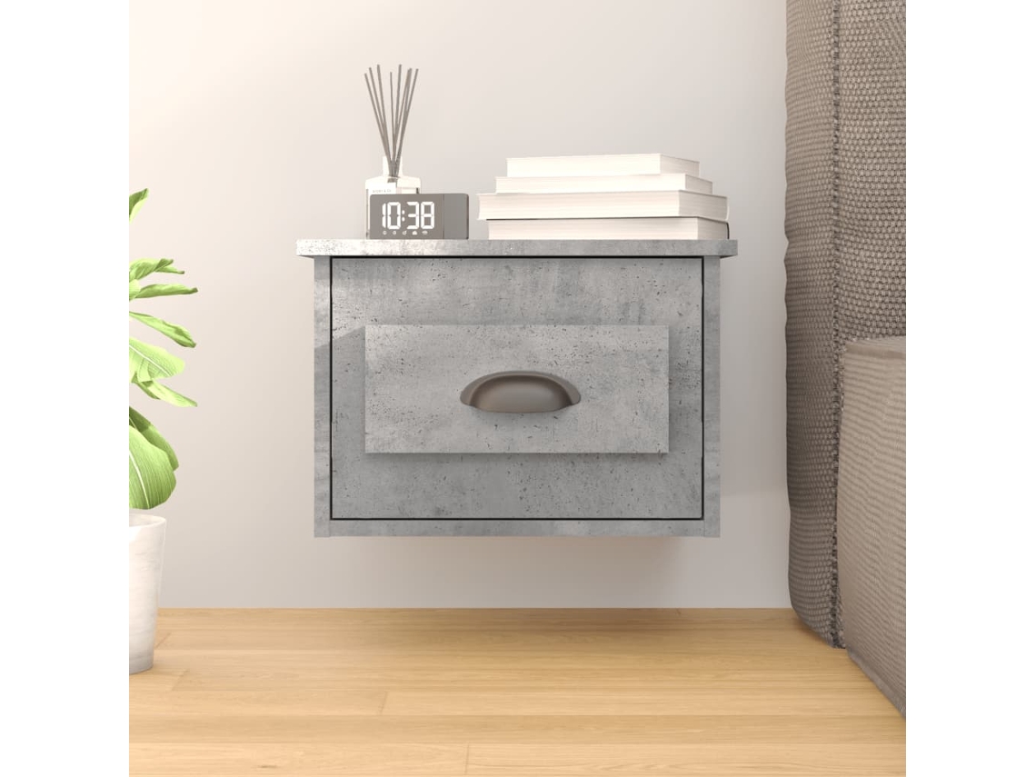Mesita de Noche de Pared 41,5X36X28 Cm Gris Cemento