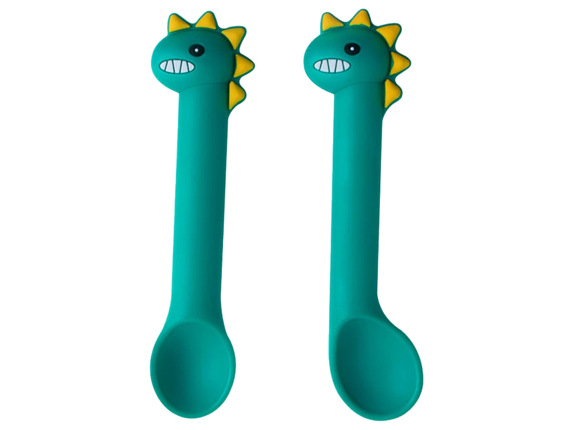 Set Cuchara y Tenedor - Utensilios para bebé de silicona y acero inoxidable NEVEANCE