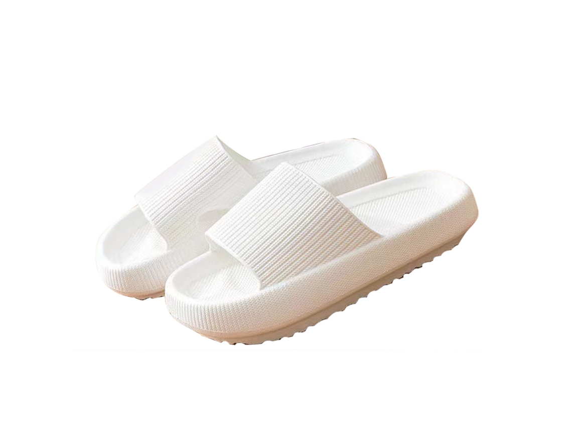 Pantuflas De Ducha Antideslizantes Con Suela De 4 Cm De Grosor, De Plástico Eva Ligero, Blancas, Talla 40-41.