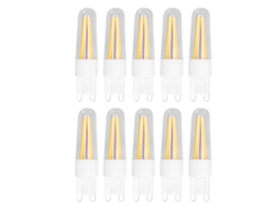 Rebe-10 Piezas Bombilla Led G9 3w 200lm Filamento Largo Para Candelabro Lámpara Techo Mesa Blanco Cálido 220v