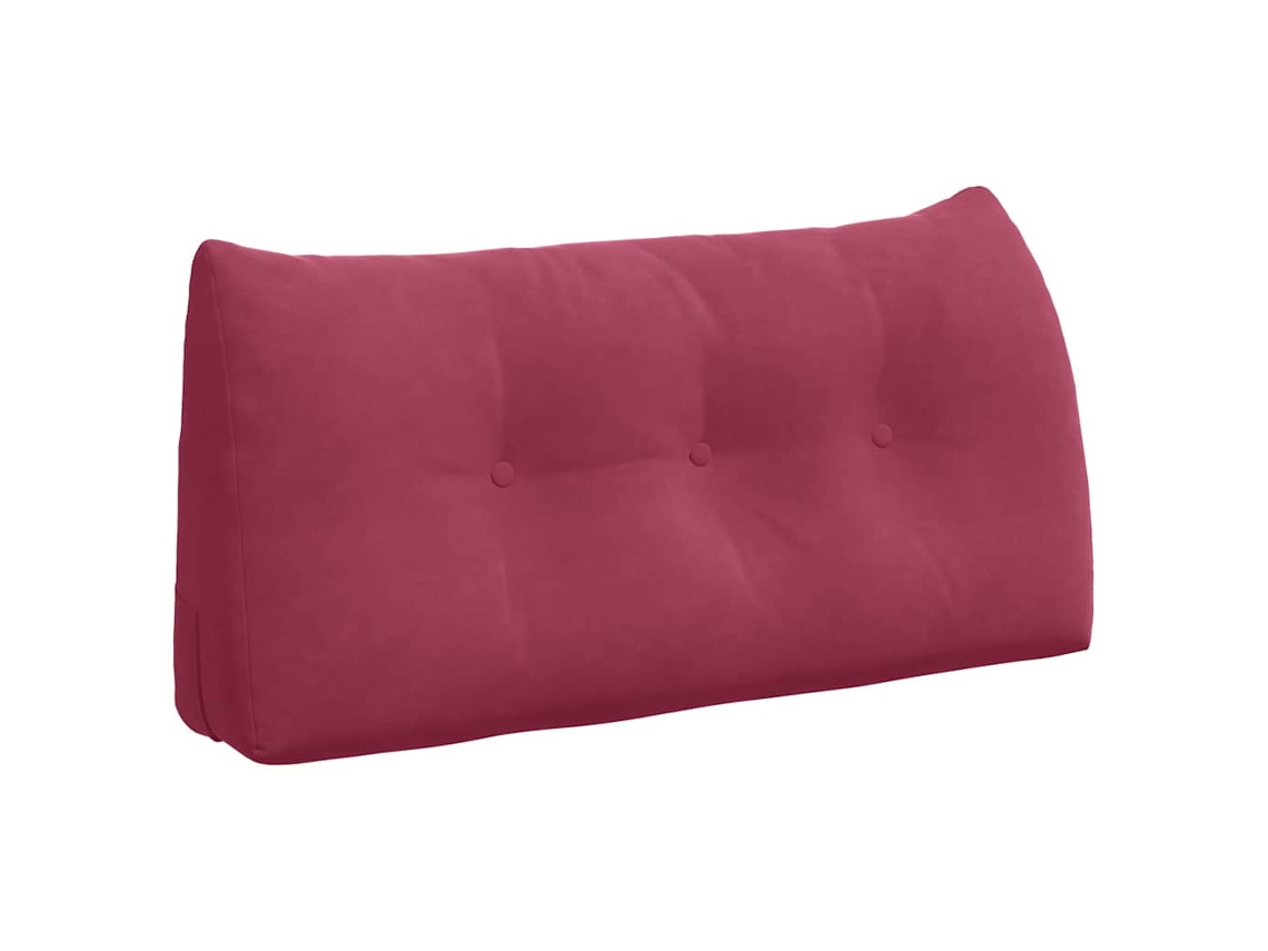Cojín De Espalda Rojo Vino 100 X 24 X 50 Cm Terciopelo
