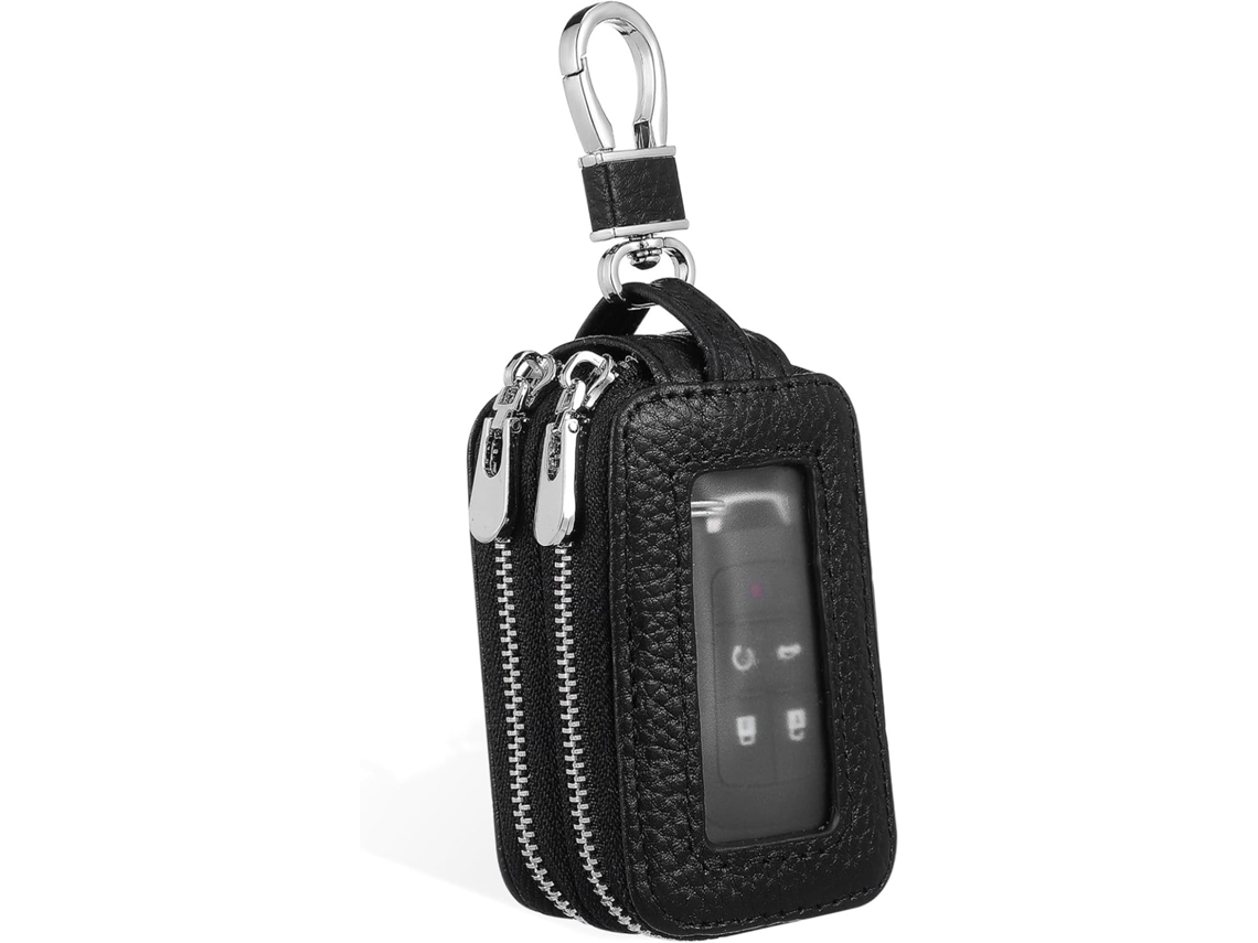 Estuche Para Llaves De Coche Con Doble Compartimento Y Cremallera Transparente