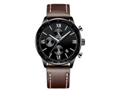 Reloj Deportivo Hombre Analógico De Cuarzo Con Correa Pu Impermeable Marrón