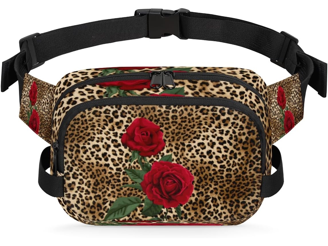 Riñonera para mujer de 22,8 x 6,3 x 15,5 cm, diseño DIY, impermeable, de alta calidad, con estampado de leopardo.