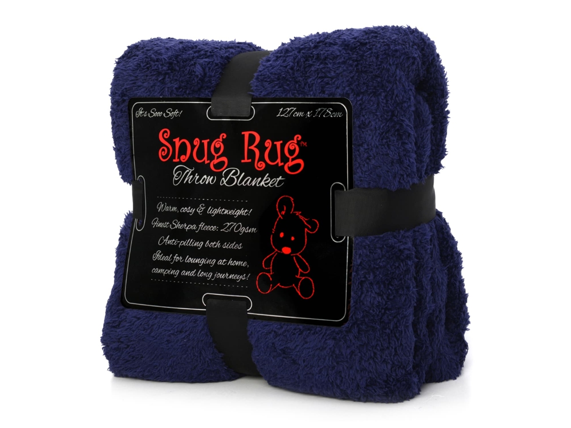 Snugrug Manta De Lujo Sherpa Fleece Sofá Tv Mantas De Regalo 127x178cm - Azul Marino