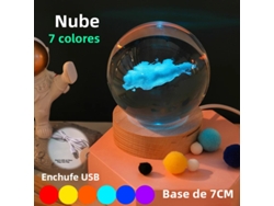 (serie Nube De 7 Cm) Luz Nocturna Led Usb De Cristal De Galaxia 3d Luz Planetaria Luz De Luna