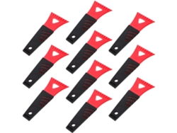 Juego De 10 Espátulas De Plástico Mini Para Raspar Hielo De Parabrisas, Color Rojo.