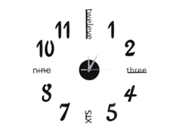 Reloj de pared digital decorativo 3D DIY negro