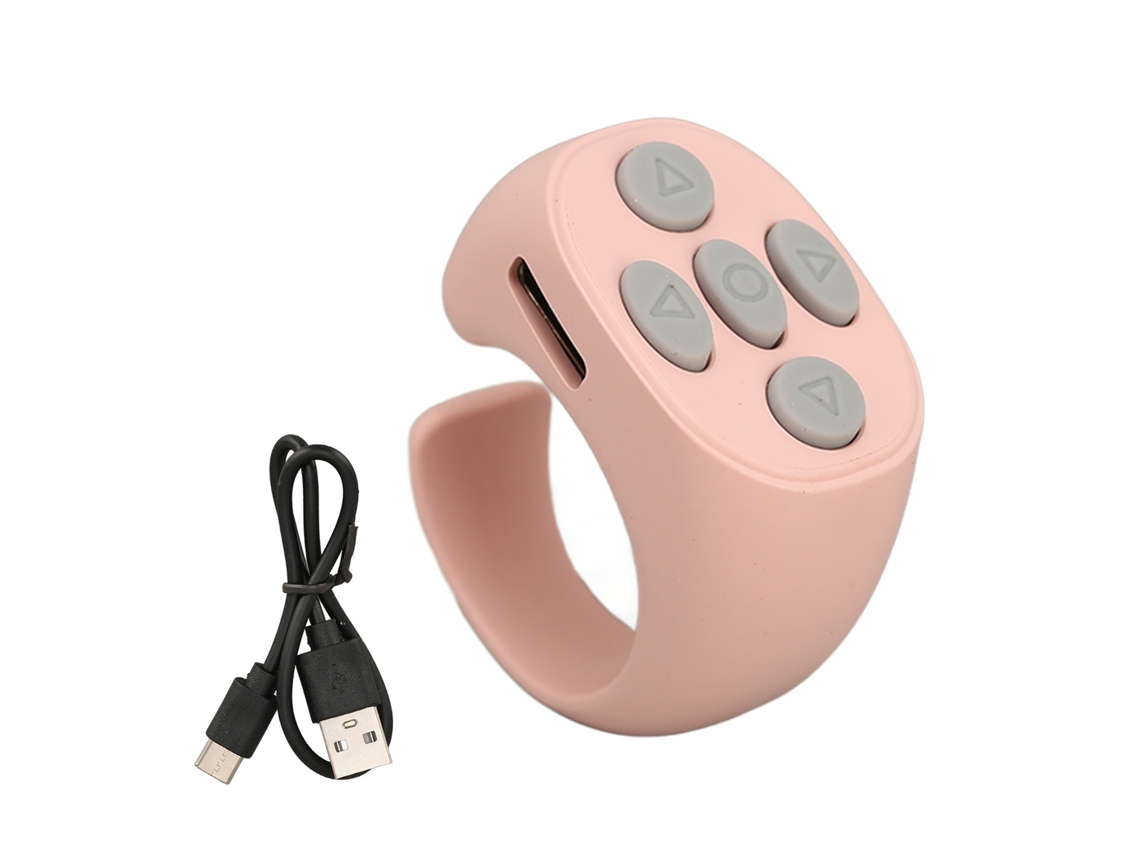 Anillo Inteligente Bluetooth 5.3 Con Control Remoto Inalámbrico Para Pasar Páginas De Libros Electrónicos Y Tiktok (rosa)