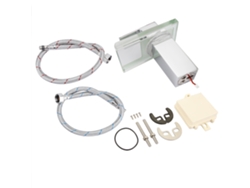 Mezclador de lavabo cromado, mezclador de agua caliente y fría con LED, boca ancha, cascada, grifo de 3/8 o 9/16"