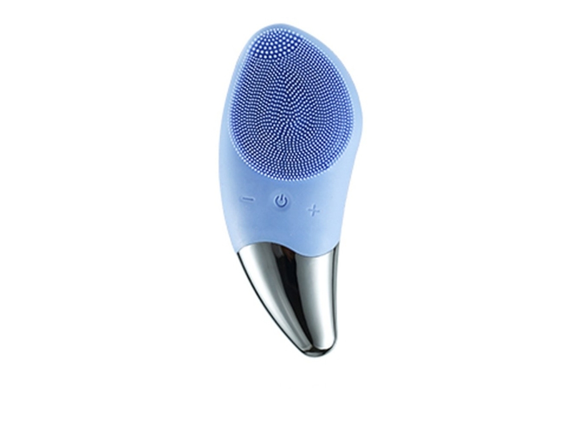 (azul Con Función De Calentamiento) Cepillo De Limpieza Facial Con Vibración Ultrasónica, Cepillo De Limpieza Facial Eléctrico Multifuncional