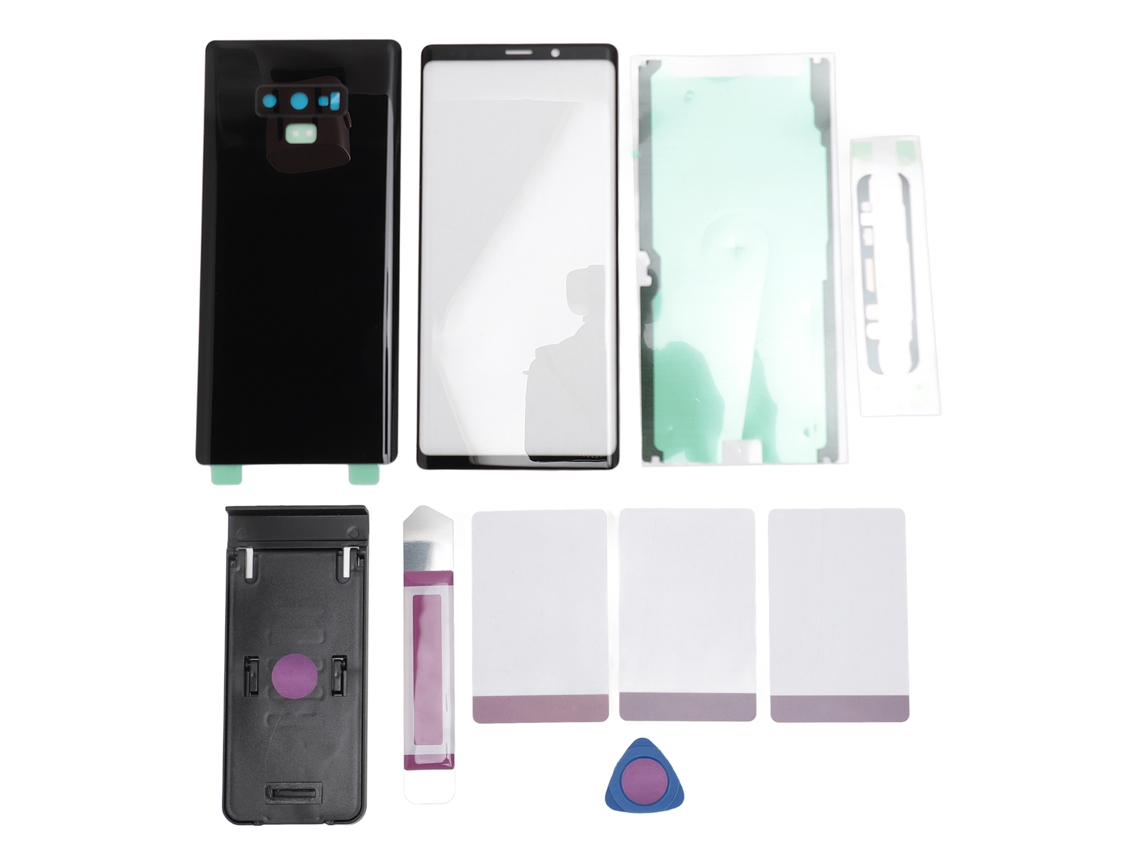 Kit De Reemplazo Para La Cubierta De Cristal Trasero De La Pantalla Frontal Con Herramientas Para Galaxy Note 9 Negro
