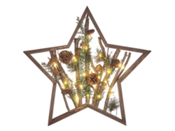 Peça Decorativa Beliani Dokka De Madeira De Pinho Castanho 47x5x46