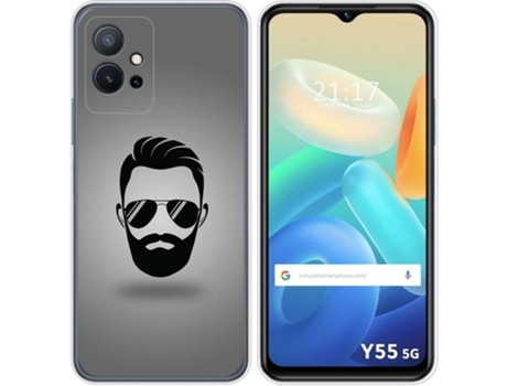 Carcasa para Vivo Y55 5G TUMUNDOSMARTPHONE Dibujos Barba Multicolor