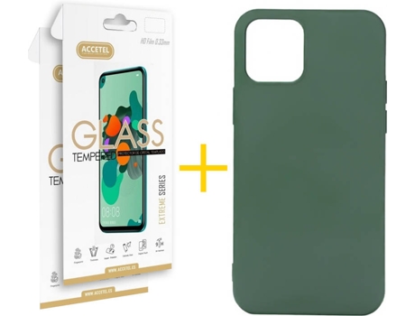 Kit Funda + 2 Protectores de Pantalla Apple iPhone 11 SKYHE Liso (Verde)