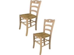 Conjunto de 2 Cadeiras T M C S Savoie U150GR (Castanho Claro - 88x43x46 cm - Madeira)