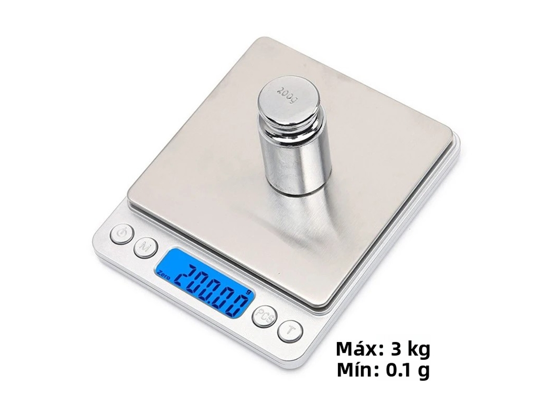 Mini báscula de cocina electrónica MDUG con pantalla LCD y múltiples funciones (3 kg, 0,1 g)
