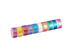10 Rollos De Cinta Adhesiva Pe Brillante
