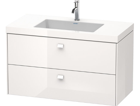 Lavabo para muebles DURAVIT Brioso c-bonded con subestructura de pared 100,0x48,0 cm 2 cajones incl. hueco para sifón y faldón sin rebosadero co
