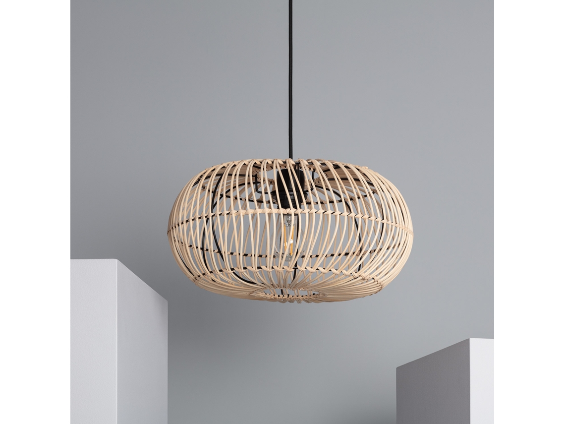 Lámpara Colgante LEDKIA (Beige - E27 - 40 W - Ratán)