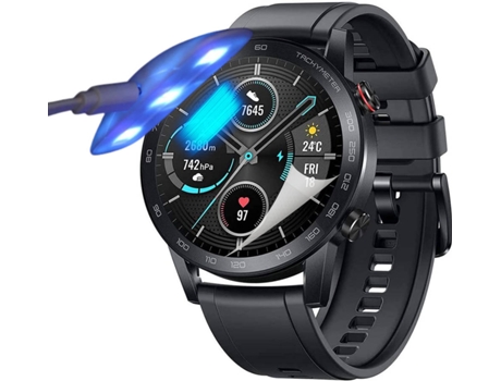 Kit de 4 Protectores de Pantalla Hidrogel para Honor Magic Watch 2 42mm Flexshield con Lámpara UV