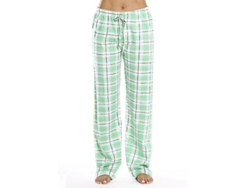 Pantalones de pijama para hombre con bolsillos de franela suave Cuadros Jsl S Verde
