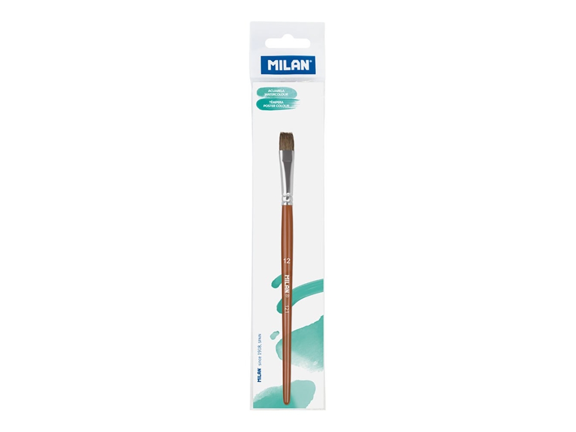 Pincel Escolar Plano Polybagr S Serie 121 Não. 12 Castanhomilan