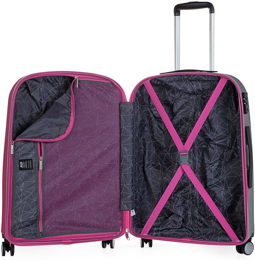 Jaslen Bucarest Maleta de viaje 4 ruedas trolley abs mediana 66 l rosa 60cm