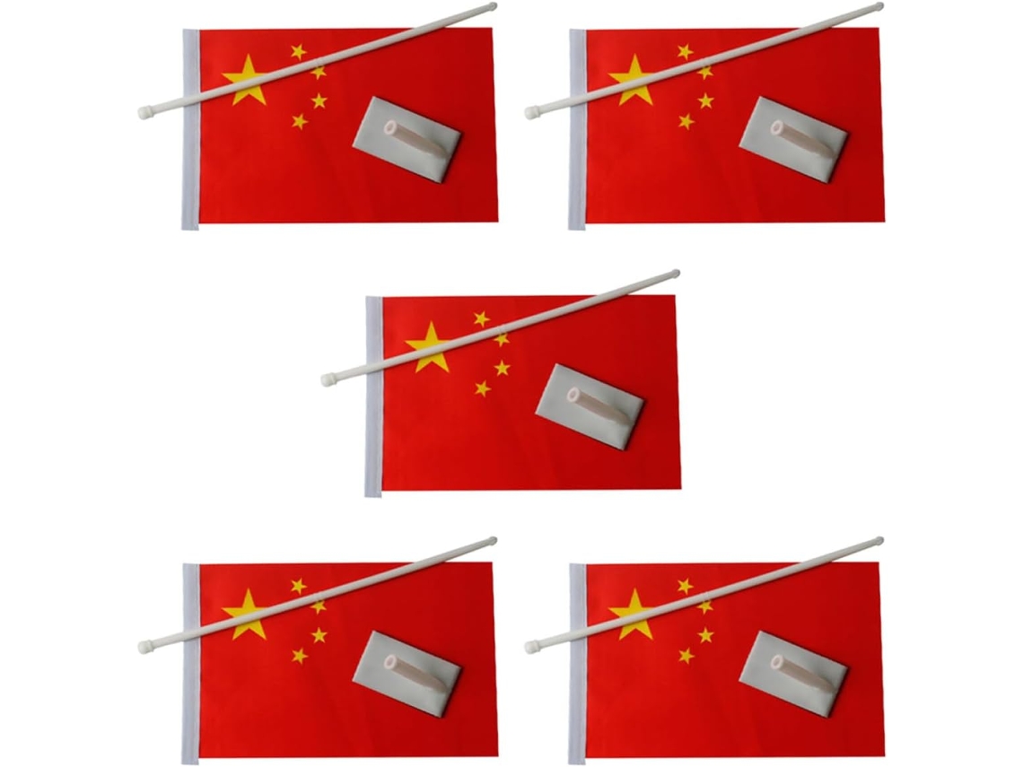 Inoomp 5 Pegatinas Impermeables Para Coche Con La Bandera Nacional China, Pequeñas Banderas Rojas Adhesivas Hechas De