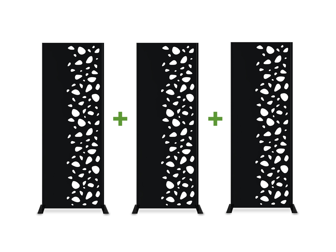 Juego de 3 paneles decorativos SUNNY Black H.160cm patrones lado derecho