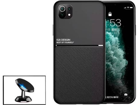 Kit Funda Magnetic Lux y Soporte Magnético de Coche Xiaomi Mi 11 Lite PHONECARE Negro