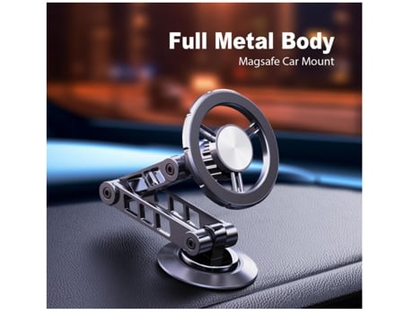 Soporte Teléfono Automóvil Magsafe Totalmente Metálico Plegable para Apple BISBISOUS Metal Gris