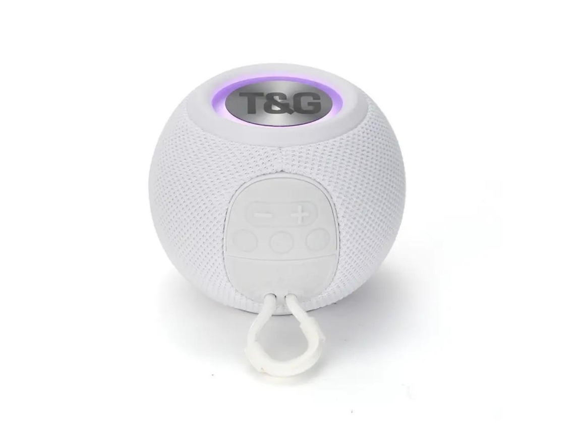 (blanco) Altavoz Bluetooth Portátil Con Luz Led, Resistente Al Agua Ipx7, Compatible Con Aux, Fm Y Tarjeta Tf.