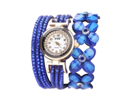 Reloj Casual De Mujer Con Correa De Piel Sintética Azul Y Hebilla.