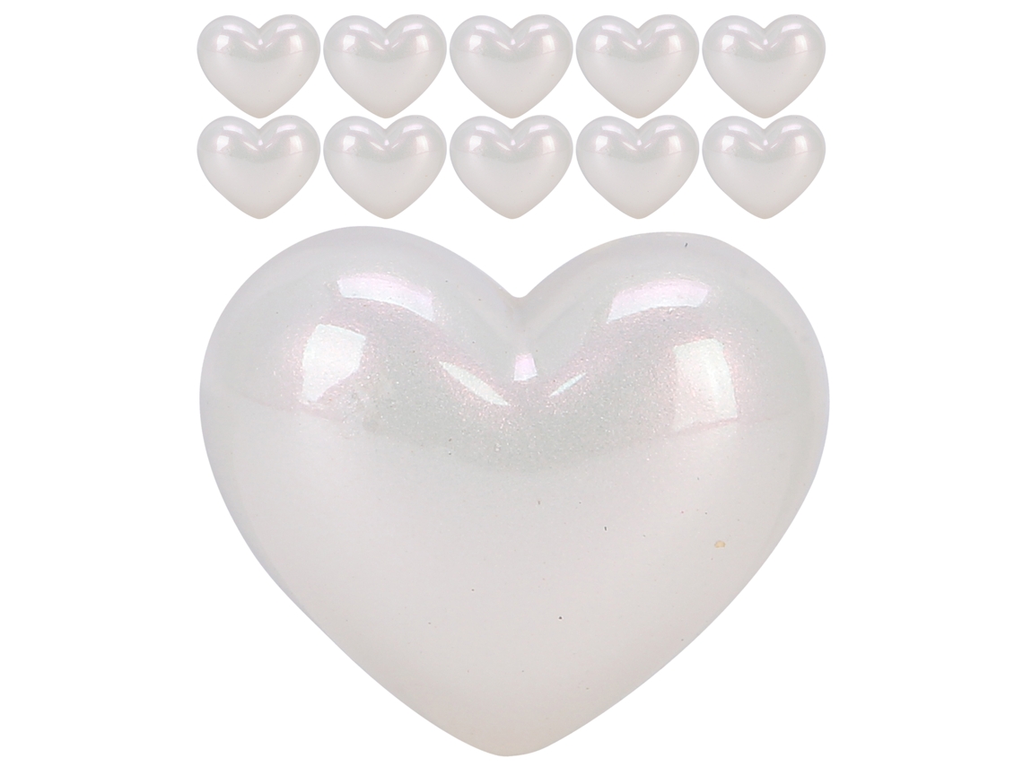 10 Piezas De Cuentas De Corazón, Perlas De Imitación, Decoración De Uñas, Accesorio Diy Xz-48