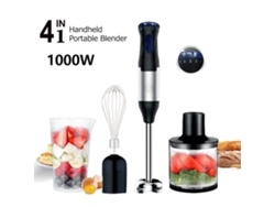 Batidora De Cocina Portátil De 1000 W Con 4 Piezas: Varillas, Picadora De Carne, Vaso Y Bol.