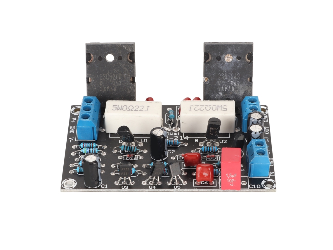 Placa Amplificadora De Potencia Mono De 100 W Con Chips 2sc5200 Y 2sa1943 Y Protección De Circuito Silenciosa.