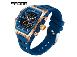 Reloj Despertador Luminoso E Impermeable De Moda (oro Rosa Y Azul)