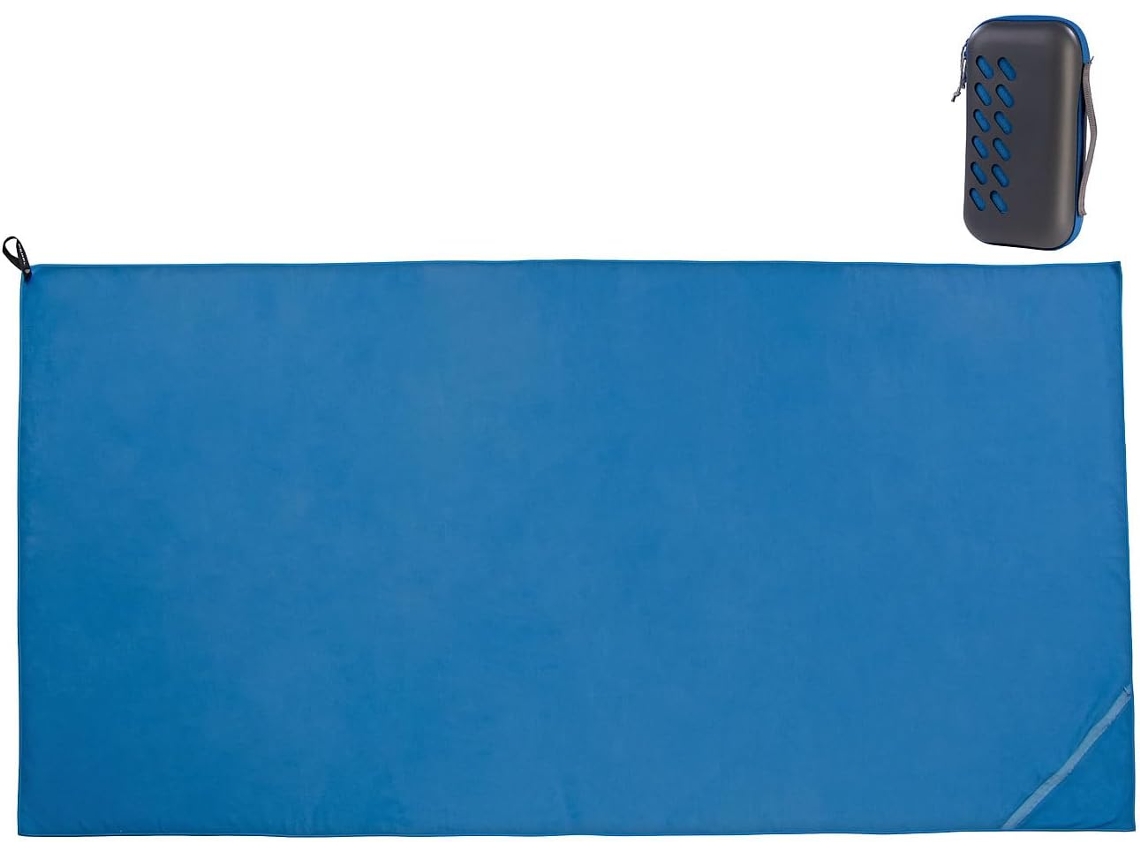 Toalla deportiva de microfibra con bolsillo, secado rápido, 200 x 100 cm, azul (toalla Gokoco pequeña)
