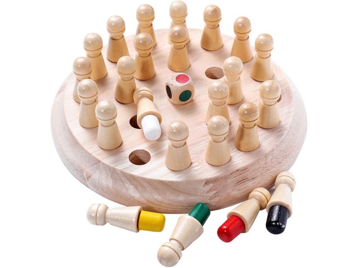 Oulensy Kids Party Game Jogo de Memória Madeira Xadrez Divertido Bloco Tabuleiro Educacional Brinquedo Habilidade Cognitiva para