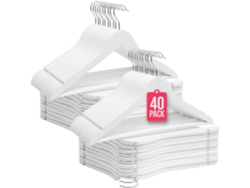 Com-fort House | Pack 40 Perchas De Madera Maciza | Diseño Elegante Con Garra Para Trajes | Gancho Giratorio De Acero Inoxidable