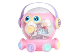 Máquina De Histórias Infantil Polvo Tambor De Palmas Musical Luz Educativo Multifuncional Rosa