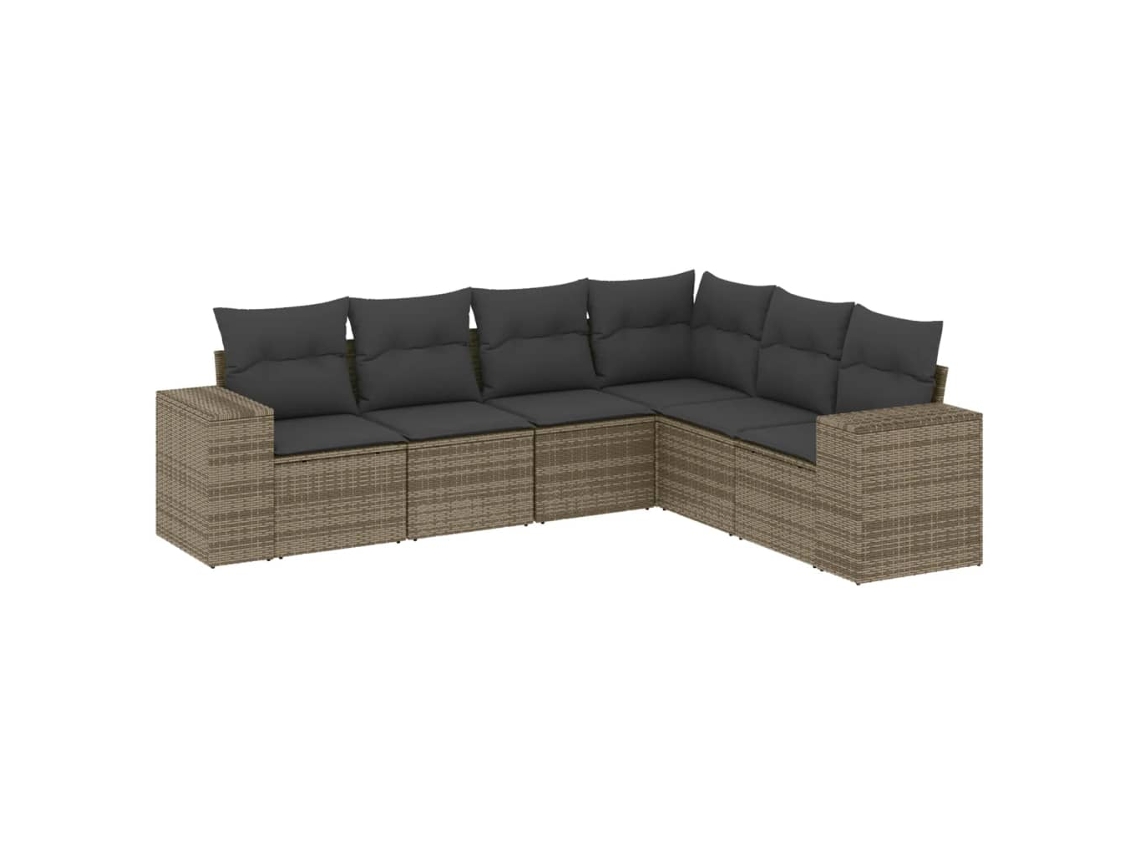 Maison Exclusive - Set De Muebles De Jardín 6 Pzas Y Cojines Ratán Sintético Gris